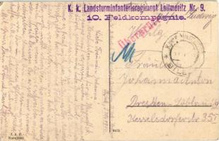 Bilek + "K.k. Landsturminfanterieregiment Leitmeritz Nr. 9. 10. Feldkompagnie"