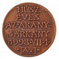 Asszonyi Tamás (1942-) 1998. "Húsz éves az Aranysárkány 1998. VIII 1" kétoldalas Br emléké...