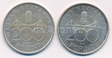 1994. 200Ft Ag "Deák" (2x) T:1- patina Adamo F13.1