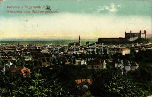 Pozsony, Pressburg, Bratislava; a hegyekből látva / view from the mountains