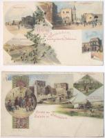 8 db modern judaika témájú reprint képeslap: Jerusalem és Bethlehem / 8 modern Judaica reprint postc...