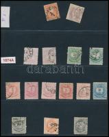 1874 13 db bélyeg + 2 régebbi