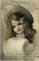 1902 Girl with hat. litho (EK)