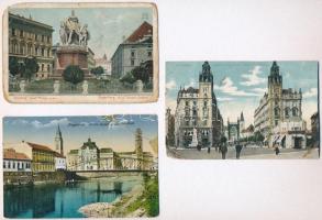 18 db RÉGI magyar és történelmi magyar városképes lap, vegyes minőség / 18 pre-1945 town-view postcards from the Kingdom of Hungary, mixed quality