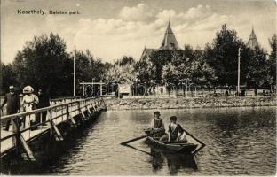 1913 Keszthely, Balaton part, csónakázók. Gál testvérek kiadása