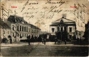 1913 Sopron, színház, szikvízgyári szövetkezet szekere (fl)