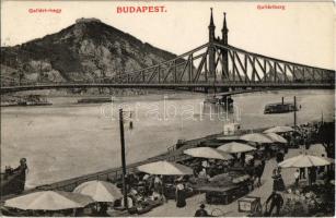 1915 Budapest XI. Gellérthegy a pesti rakpart piacról