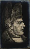 Napoleon. Optikai illúziós képeslap katonákkal / Optical Illusion, sodliers forming Napoleons head