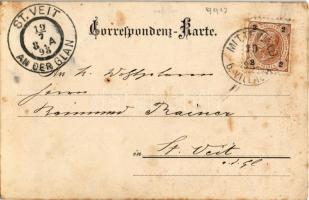 1898 Mittewald bei Villach, Klimatischer Curort, Wasserheilanstalt / spa, bathing house (fl)