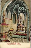 Máriafalva, Mariasdorf; Plébánia templom szentélye és hajója / Kirche / church interior, altar (fl)