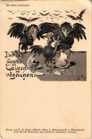Das jüngste Galgenvögelchen. Verlag von O. F. Bergs Kiferifi. anti-semitic Judaica art postcard s: S. H. (EK)