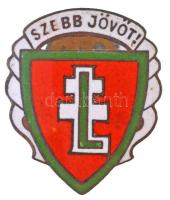 ~1940. Levente díszjelvény Br gomblyukjelvény. SZEBB JÖVŐT (25x21mm) T:1- hátlapon patina Hungary ~1940. Levente Badge of Honour Br button badge (25x21mm) C:AU patina on reverse Sallay 201.