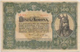 1920. 500K Orell Füssli Zürich 5A001 765823 T:III ly. Hungary 1920. 500 Korona Orell Füssli Zürich 5A001 765823 C:F Adamo K33