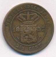 Holland Kelet-India 1857. 2 1/2c Cu T:2- ph. Netherlands East Indies 1857. 2 1/2 Cent Cu C:VF edge error