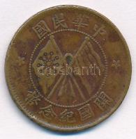 Kína 1920. 10c Cu T:2-
China 1920. 10 Cash Cu C:VF