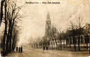 1925 Kerekegyháza,Római katolikus templom, utca. Végh S. fényképészeti műterméből. photo (lyuk / pinhole)