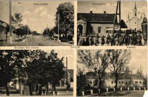 Sellye, utca, községháza, Erzsébet tér, autóbusz, Sphinx Benzin töltőállomás, Draskovics kastély (EM)