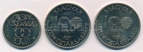 1985. 100Ft alpakka "Kulturális Fórum" + 1985. 100Ft alpakka "Labdarúgó Világbajnoksá...