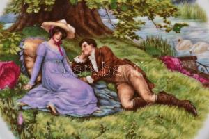 Apró süteményes készlet (4 szem.), jelzés nélkül, matricás, áttört szélű, apró kopásnyomokkal, d: 17...