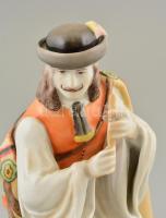 Zsolnay furulyázó pásztor, kézzel festett, jelzett, hibátlan, m:24 cm