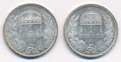 1914KB-1915KB 1K Ag "Ferenc József" (2x) T:1,1-
Adamo K5.1