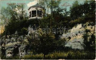 1910 Szentágota, Agnetheln, Agnita; Von der Steinburgshöh / Steinburg hegyi kilátó. Kiadja H. C. Lang / lookout tower, mountain (EK)