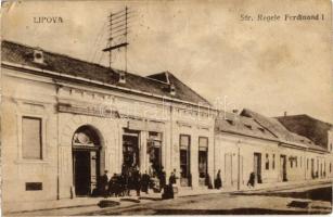 Lippa, Lipova; Str. Regele Ferdinand I / utcakép, üzlet / street view, shop (EK)