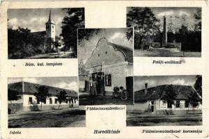 Horvátkimle (Kimle), Római katolikus templom, iskola, Petőfi emlékmű, Földmívesszövetkezet üzlete és korcsmája (kocsma)