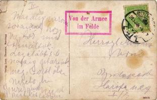 1915 Marchegg, Hauptplatz mit Schule und Kirche. Verlag Leop. Thomann / main square, school and chur...