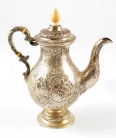 cca 1900 ezüst (Ag.) kiöntők (2db) és cukortartó elefántcsont berakásokkal (egyik pótolt), jelzett, ...