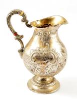 cca 1900 ezüst (Ag.) kiöntők (2db) és cukortartó elefántcsont berakásokkal (egyik pótolt), jelzett, ...