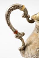 cca 1900 ezüst (Ag.) kiöntők (2db) és cukortartó elefántcsont berakásokkal (egyik pótolt), jelzett, ...