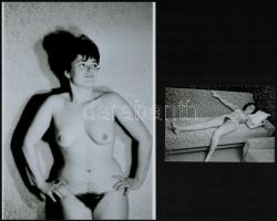 cca 1983 Pasi csali, szolidan erotikus felvételek, 13 db vintage negatív + 2 db mai nagyítás, a papírképek nem a tételben levő negatívokról készültek, 24x36 mm és 25x18 cm között