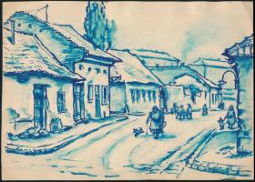 Sostarics Lajos (1896-1968): Óbuda, tus, papír, jelzés nélkül, 21×29,5 cm