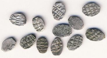 Orosz középkori nagyhercegségi Ag drótpénzek, 12db T:3,3/4 R!