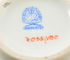 Herendi Viktória mintás kis váza és mini váza, kézzel festett, jelzett, apró kopásnyomokkal, m: 8,5 ...