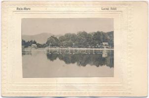 Nagybánya, Baia Mare; Lacul Bödi. Libraria si Tipografia Aladar Frankovits / Bódi tó / lake. photo (ázott / wet)