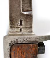 Számozott, jelzett bajonett, h: 34 cm