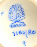 Herendi Rotschild mintás mini váza ( 2db), kézzel festett, jelzett, apró kopásnyomokkal, m:6,5 és 7,...