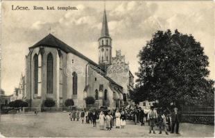 Lőcse, Levoca; Római katolikus templom, piaci árusok. Kiadja Feitzinger Ede No. 948. / Catholic church, market vendors (EB)