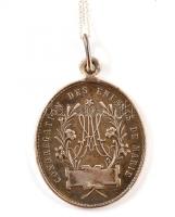 Ezüst(Ag) lánc Mária medállal, jelzett, h: 37 cm, nettó: 13,6 g