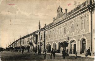 1907 Igló, Zipser Neudorf, Spisská Nová Ves; Fő utca, Takarékpénztár, üzletek. Kiadja Dörner Gyula / main street, savings bank, shops