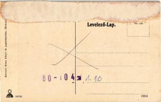 Miskolc, Üzletvezetőség, villamossín. Schvarz Soma kiadása (ragasztónyom / gluemark)