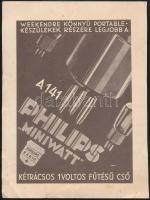 1930 a Rádió Revü 1. évf. 8. számának nyomdai címlapja, hátoldalán Philips-reklámmal