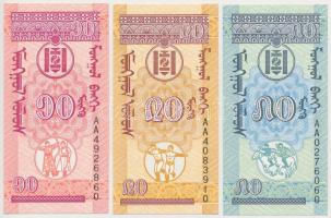 Mongólia 1993. 10M+20M+50M T:I
Mongolia 1993 10 Mongo + 20 Mongo + 50 Mongo C:UNC Krause KM#49 KM#5...