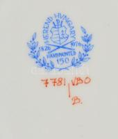 Herendi Viktória mintás tálka (2db), kézzel festett, jelzett, apró kopásnyomokkal, 8×5,5 és 10×7,5 c...