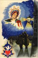 Második világháborús katonai üdvözlőlap / WWII Hungarian military greeting art postcard s: Bozó