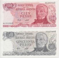 Argentína 1971-1973. 100P + 1974-1975. 50P T:I Argentina 1971-1973. 100 Pesos + 1974-1975. 50 Pesos C:Unc Krause KM#291 KM#296
