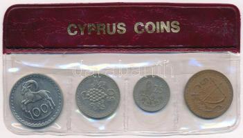 Ciprus 1963. 25m + 1976. 100m + 1978. 5m + 1981. 50m fóliatokban T:1-,2 Cyprus 1963. 25 Mils + 1976. 100 Mils + 1978. 5 Mils + 1981. 50 Mils in foil case C:AU,XF