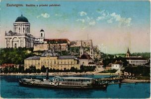 1914 Esztergom, Bazilika, prímási palota, gőzhajó